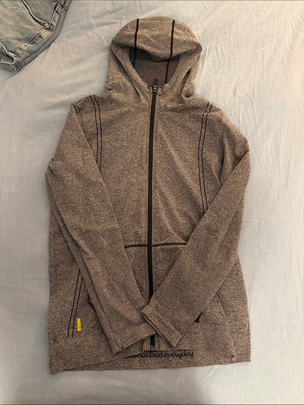 Lole Women's Heather Brown Zip-Up Hooded Performance Jacket